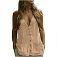 thumbnail image 2 of mfyjkho Tops Para Mujer, Blusa Holgada Con Cuello En V Y Botones Lisos Para Mujer Tops De Gimnasio Para Mujer Xxl, 2 of 6