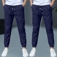 thumbnail image 2 of HaiMao 2PC Boys Joggers Pants Elastic Waist Cargo Pants Casual Bottoms Kids Jogging Trousers Navy 12 Years, 2 of 6