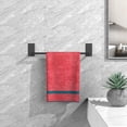 thumbnail image 6 of Towel Bar Hand Towel Holder for Kitchen/Bathroom Wall Mounted SUS304 Brushed Stainless Steel Towel Rack Rust/Scratch Resistant Towel BarsNo Drilling - Self Adhesive - 21.65 inch, Black, 6 of 8