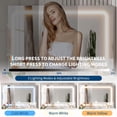 thumbnail image 3 of TROPOW Makeup Vanity Set with 3-Colour LED Mirror & Power Outlet, Small Dressing Table with 2 Drawers and Stool, 32x16x54 Inch Modern Bedroom Furniture, White, 3 of 6