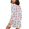 thumbnail image 2 of joogoo Roses Floral-i6 Women's Long Sleeve Nightgown Sleepwear XXXL, 2 of 8