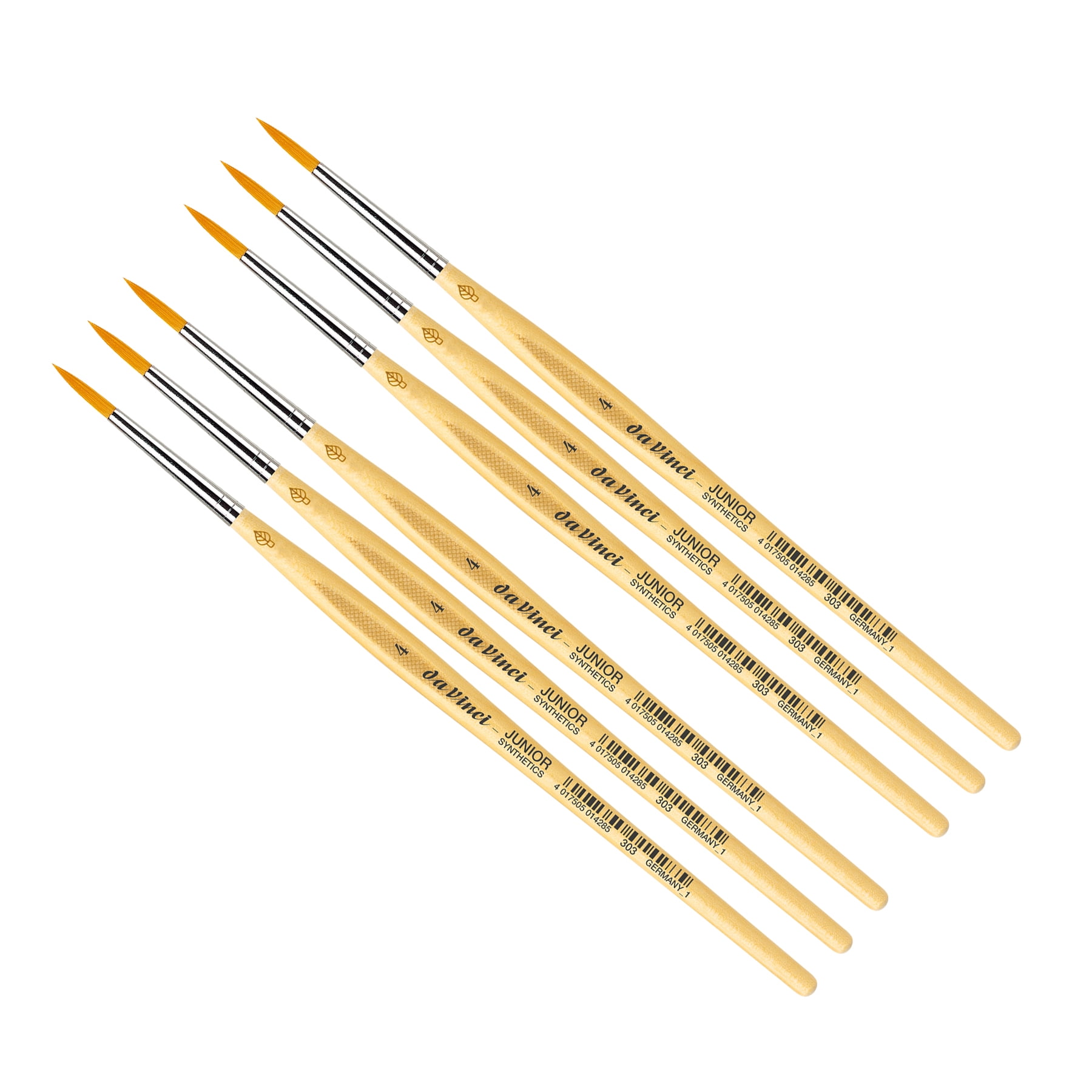 da Vinci JUNIOR Synthetics Student Brush, Synthetic, Tempera, Round, Series 303, Size 4, Pack of 6