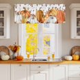thumbnail image 2 of Thanksgiving Pumpkin Valances for Windows, 54 x 18in, Brown Orange Leaves Flowers Rod Pocket Kitchen Valance Curtain Light Filtering Window Treatments for Living Room Bedroom, 1 Panel, 2 of 7