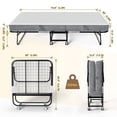 thumbnail image 3 of THAILE Folding Bed with 5” Airflow Memory Foam 75" x 38" Comfort Mattress and Wheels, 17” Metal Bed Frame, Twin, 3 of 7