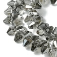 thumbnail image 3 of 2strands Transparent Electroplate Glass Beads Strands Pearl Luster Plated Faceted Bicone Gray 8.5~9x5.5~6mm Hole: 0.9mm about 92~98pcs/strand 13.78''(35cm), 3 of 4