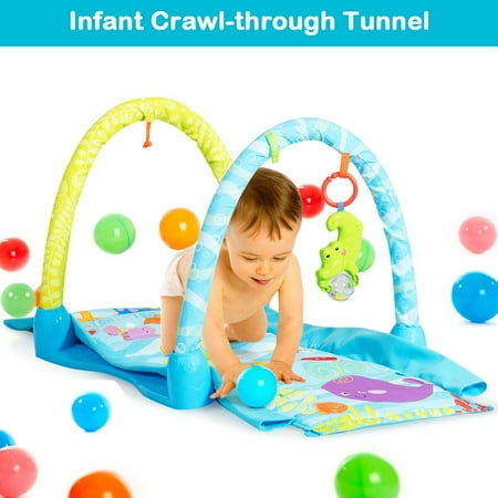 Gymax 4 In 1 Activity Play Mat Baby Activity Center W 3 Hanging