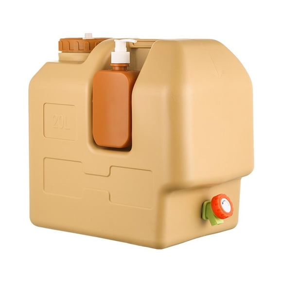 Contenedor de agua, jarra de almacenamiento de agua con grifo, supervivencia, senderismo, Camping, Tanque de Agua, soporte para lavado de manos, mochi