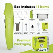 LetsShave Mens Pubic Hair Trimmer | Balls Shaver | V-Shaped Head | Ultra Thin Rounded Blade | Body Hair Trimmer and Shaver | with Attachments | Waterproof | Anti Snagging
