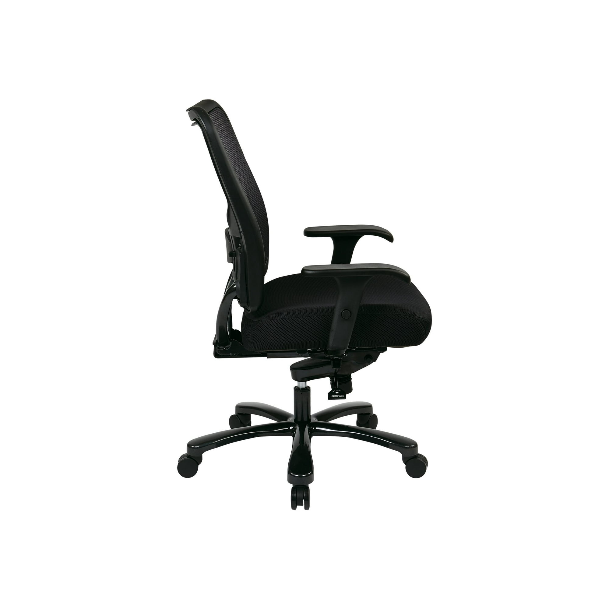 Space Seating 26.63 in x 21.75 in Black Ergonomic Office Chair