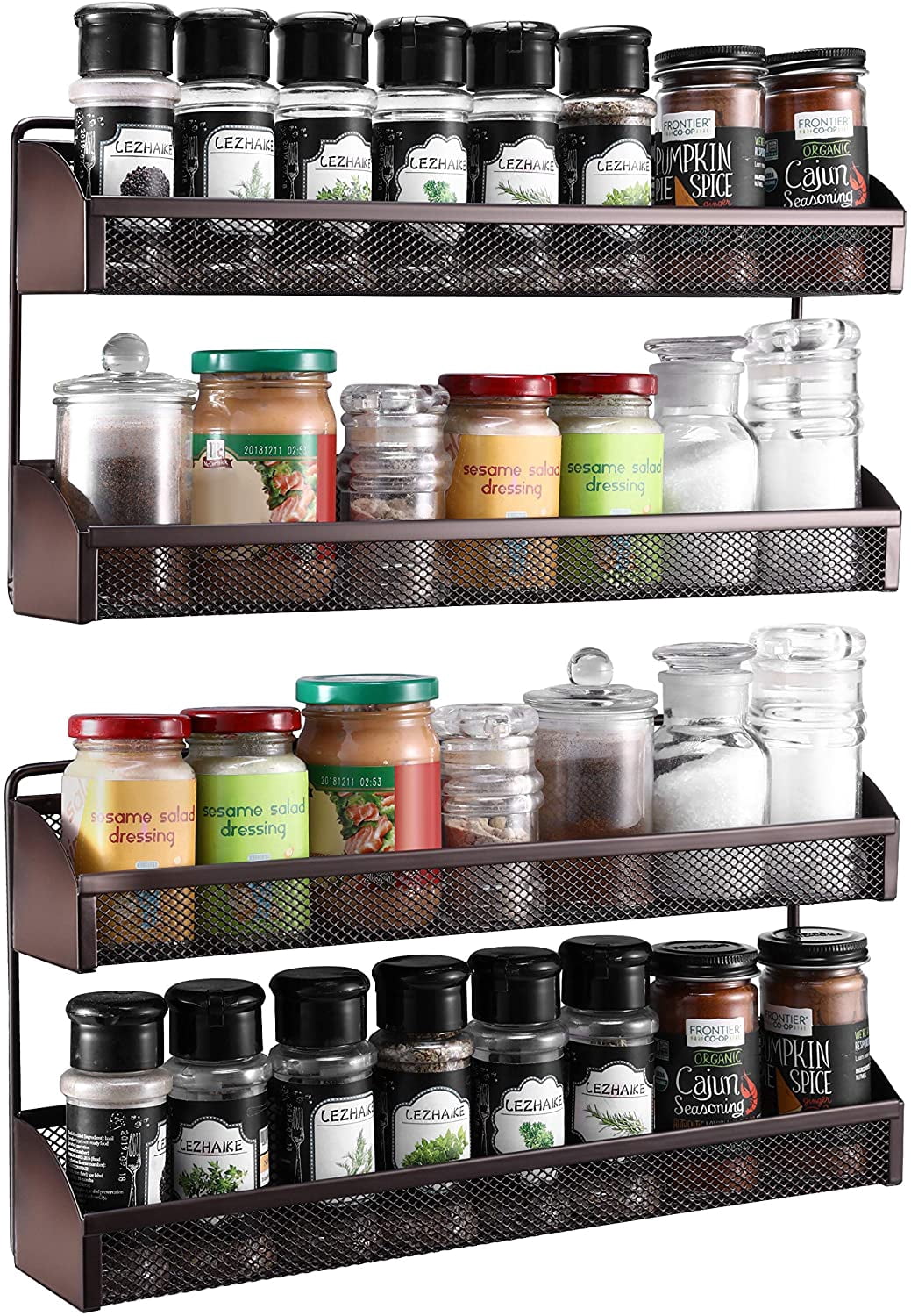 2 Pack- 2 Tier Spice Rack Organizer, Wall Mounted | Walmart Canada