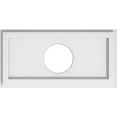 thumbnail image 1 of Ekena Millwork CMP16X8RE-04000 4 in. ID x 5.5 in. Rectangle Architectural Grade Médaillon de Plafond Contemporain PVC, 1 of 4