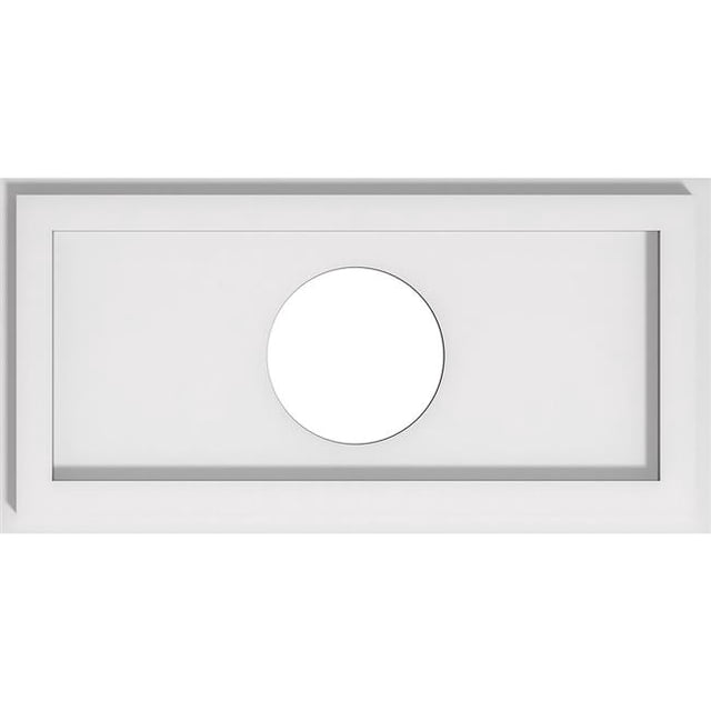 Ekena Millwork CMP16X8RE-04000 4 in. ID x 5.5 in. Rectangle Architectural Grade Médaillon de Plafond Contemporain PVC