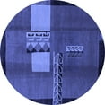 thumbnail image 1 of Ahgly Company Machine Washable Indoor Round Abstract Blue Modern Area Rugs, 8' Round, 1 of 4