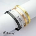 thumbnail image 5 of ‎555Jewelry Unisex ‎Stainless Steel Elegant Carved Shimmer Cut ‎Hinged Cuff Bangle Bracelets for Women and Men, Gold, 5 of 7