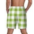 thumbnail image 4 of Goofa White Green Plaid Printed Men's Swim Trunks Board Shorts Quick Dry Mens Swimming Trunks with Compression Liner,Breathable Fit Hawaii Beach Shorts-Large, 4 of 9
