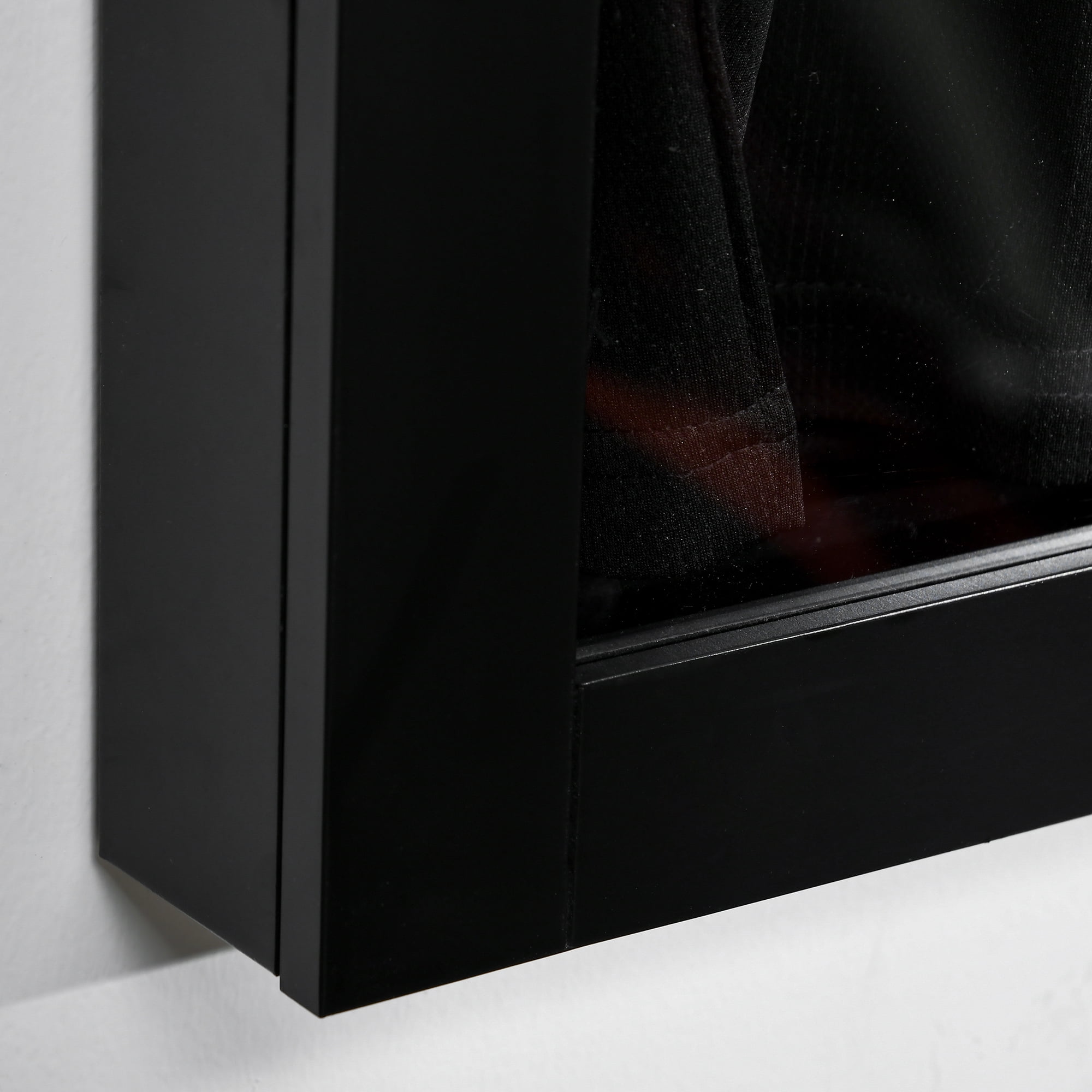 HOMCOM 24 x 32 Jersey Display Case Memorabilia Acrylic Shadow Box with  and Hanger Black