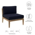 thumbnail image 6 of Lounge Sofa Middle Chair, Blue Navy Natural, Teak Wood, Outdoor Patio Balcony Cafe Bistro Garden Hospitality Restaurant, Modern Contemporary HB34228, 6 of 7