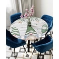 thumbnail image 5 of nqOlkjepod Coastal Eucalyptus Leaf Round Tablecloth, Fitted Table Cover with Elastic for 45"-54" Round Tables, Sage Green Gnomes Starfish Table Cloth Outdoor Dinning Party Waterproof Tablecloths, 5 of 6