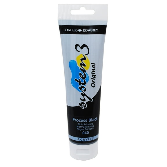 Daler-Rowney Original System 3 Acrylic Paint, 150ml Tube, Process Black