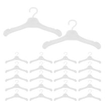 PTOOTP 50 Pcs White Plastic Doll Clothes Hangers for Dollhouse Mini Outfits Storage and Display Accessories