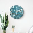 thumbnail image 4 of 16 Inch Wall Clock Battery Operated Silent Clock Decorative for Office, Kitchen, Outdoor, Living Room，Beige Flowers Tropical Multicolor, 4 of 4