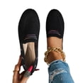 thumbnail image 4 of Miluxas Women’s Breathable Knit Slip On Flat Loafers Lightweight Comfort Non-Slip Soft Sole Casual Walking Penny Boat Shoes Black 9.5(43), 4 of 8