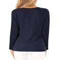 thumbnail image 4 of Women Short Sleeve Crossed Surplice Button Tops, 4 of 4