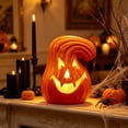thumbnail image 4 of OANLKGI Halloween Pumpkin Lantern LED Lighted up Pumpkins Decorations Jack O' Lanterns Vintage Tabletop Fall Decor for Indoor or Outdoor Decors Thanksgiving Halloween Party Supplies, 4 of 7