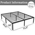 thumbnail image 2 of Mavesmog Adult 18 Inches Heavy Duty Metal and No Box Spring Needed Metal Platform Bed Frame, California King Size, 2 of 7