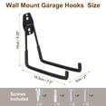 thumbnail image 2 of Garage Hooks Wall Mount Garage Hanger Utility Garage Storage Hooks Tool Hangers with 2 Straps, Black 6 Pack, 2 of 6
