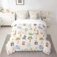 thumbnail image 2 of Feelyou Kawaii Jungle Animal Bedding Comforter Set 7pcs for Kids, Lion Elephant Monkey Bear Queen Bedding Sets, Coconut Tree Plant Reversible Queen Sheet Sets, Super Cozy Room Decor, 2 of 8