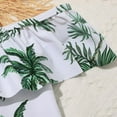 thumbnail image 6 of GYRATEDREAM Girl's One Piece Hawaiian Ruffle Swimsuit Off Shoulder Swimwear 8-12 Years, 6 of 6
