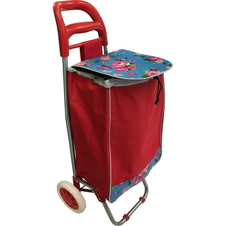 - Shopping Push Trolley Folding Dolly Lightweight Cart Make Groceries & Haul Laundry Easily Pink Inca Stylish Bag - Waterproof
