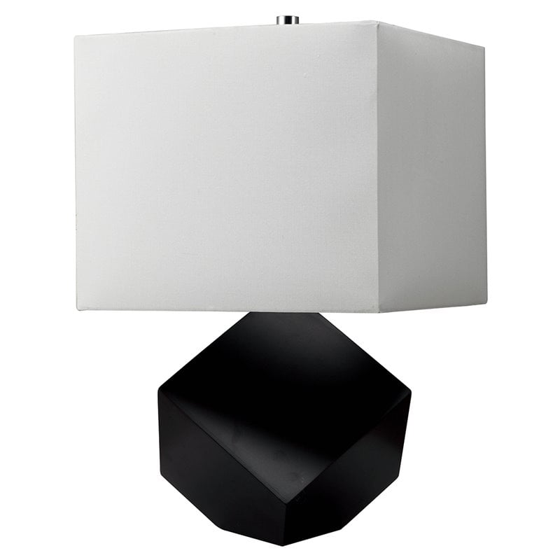 black geometric table lamp