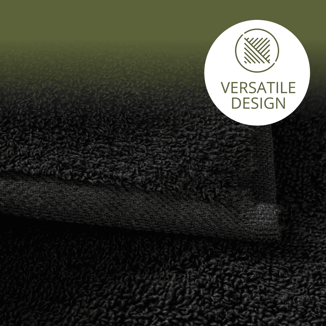 HOME ESSENTIALS Set of 6 Turkish Hand Towels for Bathroom 100% Cotton, 600 GSM Soft Touch, Fluffy, Easy Dry, Luxurious, Comfortable, Sustainable Turkish Towel 16"x30" Black