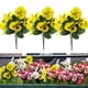 thumbnail image 1 of Flores artificiales de pensamiento al aire libre, plantas artificiales resistentes a los rayos UV para decoración de bodas en porche y patio de jardín, 1 of 3