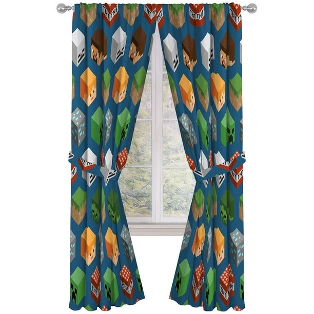 Set de cortinas Jay Franco Minecraft Isometric Blue 213x213 cm