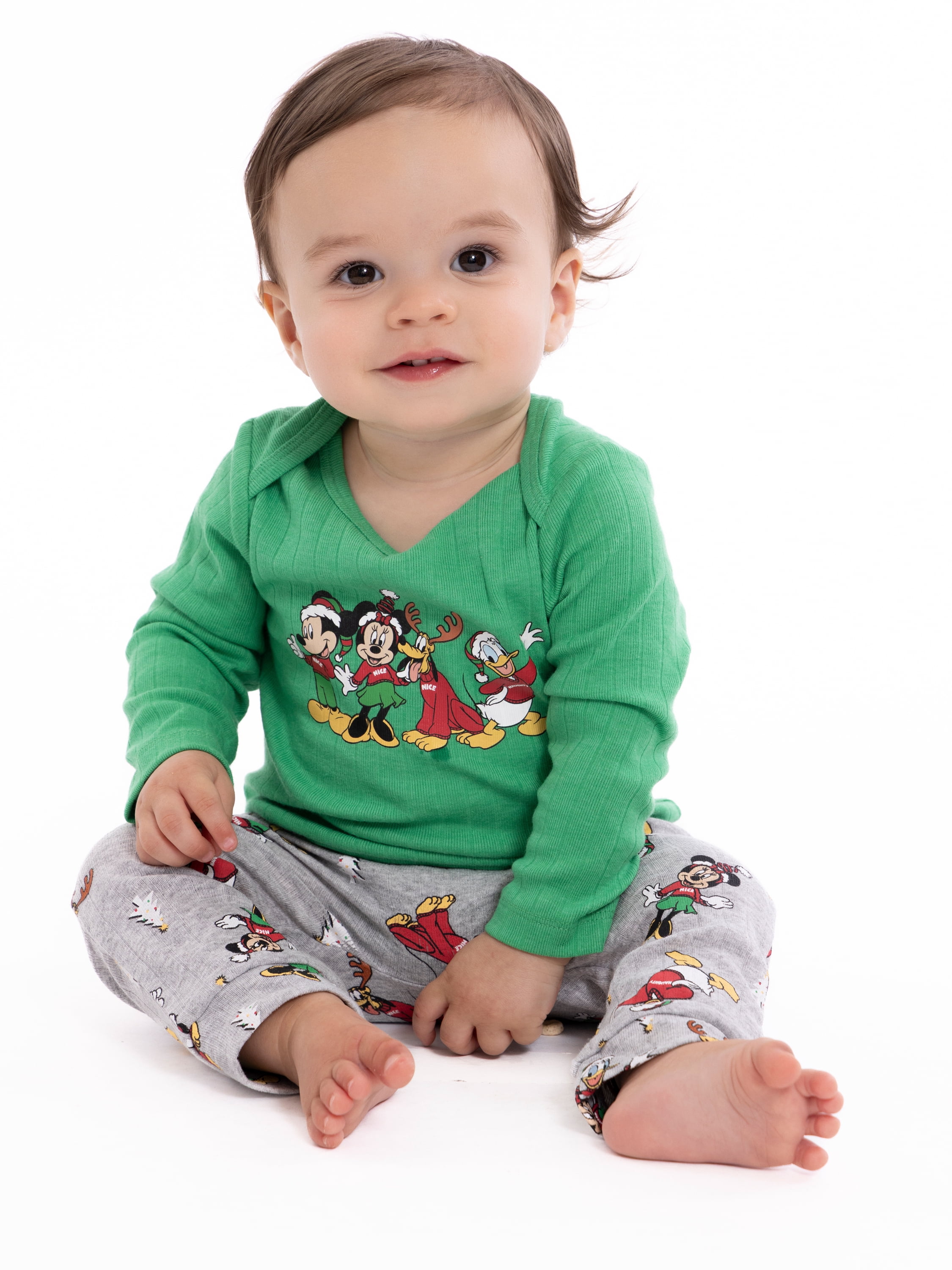 Mickey Mouse Baby Boys Christmas Graphic Bodysuit and Jogger Pants Set, 2-Piece, Sizes 0M-12M