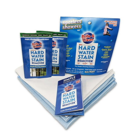 Brite & Clean Spotless Showers Kit for Hard Water Stain Removal & Cleaning