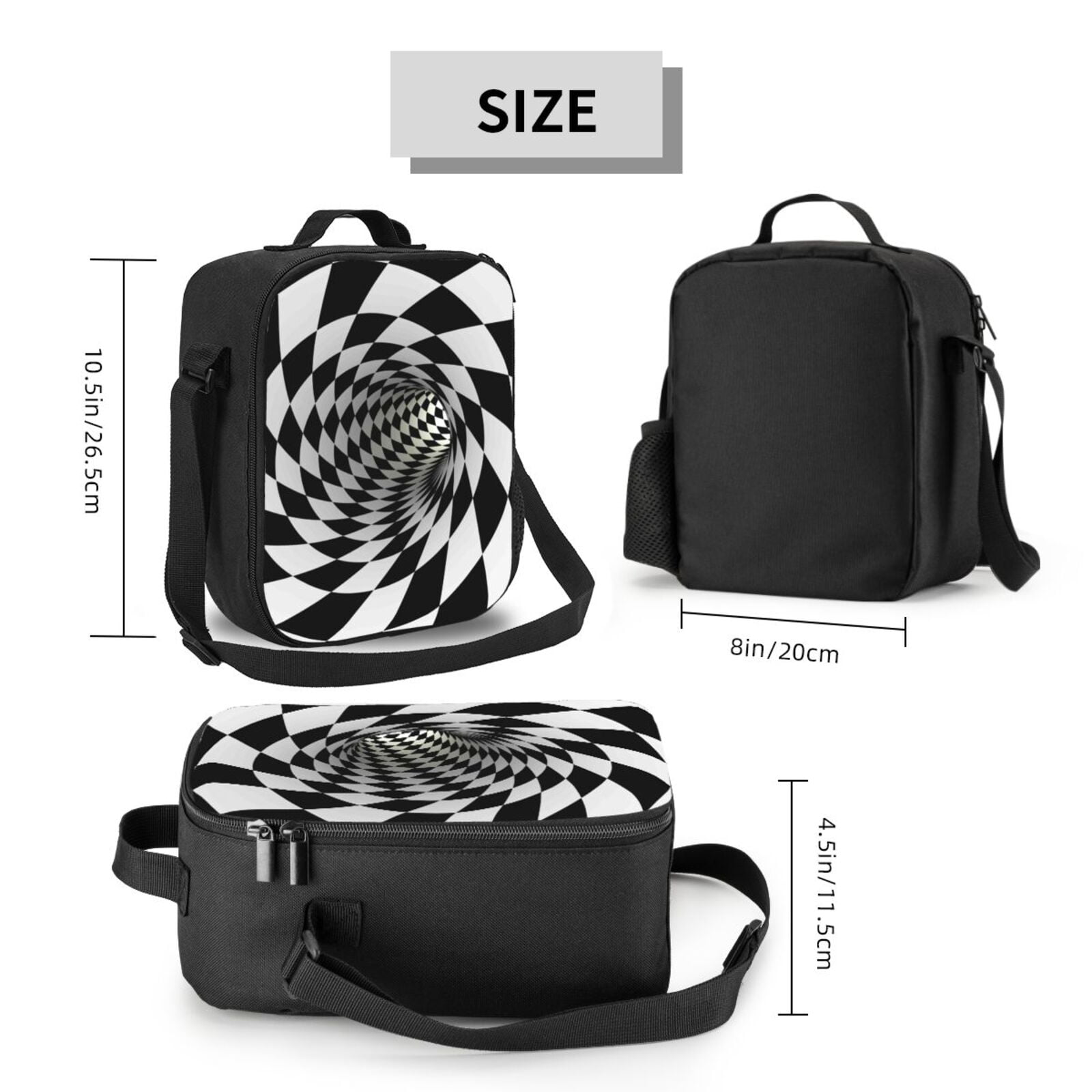 Ratiio 3D Vortex Illusion Print Lunch Box - Reusable Lunch Bag Men Adult Women- Insulated LunchBox