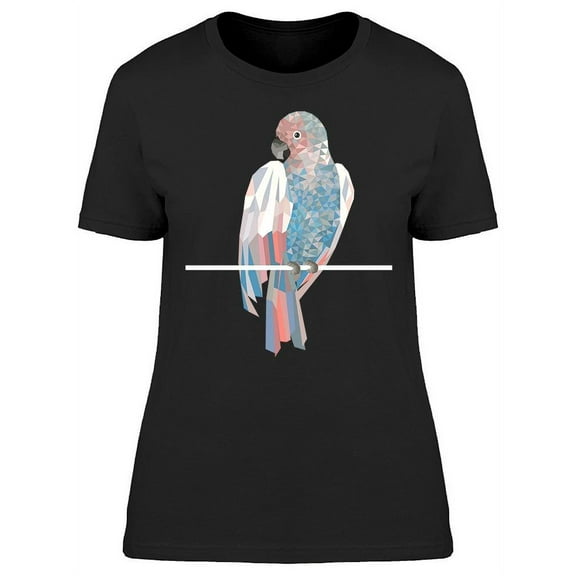 Parrot Blue And Pink Feathers T-Shirt Women -Image by Shutterstock, Female Medium