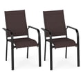 thumbnail image 1 of Gymax Patio Dining Chairs Set of 2 Stackable Outdoor Armchairs w/Metal FrameBackrest, 1 of 6
