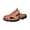 Brown_002, variant on Men's Leather Fisherman Sandals Non-Slip Breathable Casual Outdoor Shoes Slide Flat Sandals Hollow Slip-on Beach Shoes for 2026 Summer Wine 8 (EU-41)