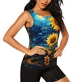 thumbnail image 2 of Haiem Vintage Starry Sky Sunflower Printed Women's Workout Tank Top, Quick-Dry Sleeveless Gym Shirt, Breathable Lightweight Athletic Top for Running, Yoga, and Casual Wear-Medium, 2 of 7