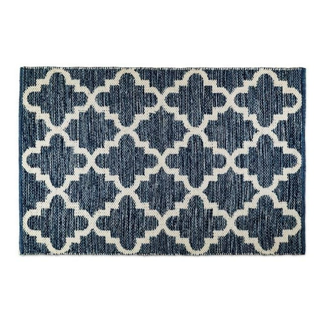 Design Imports CAMZ10418 Blue Lattice Hand-Loomed Rug, 2 x 3 ft.