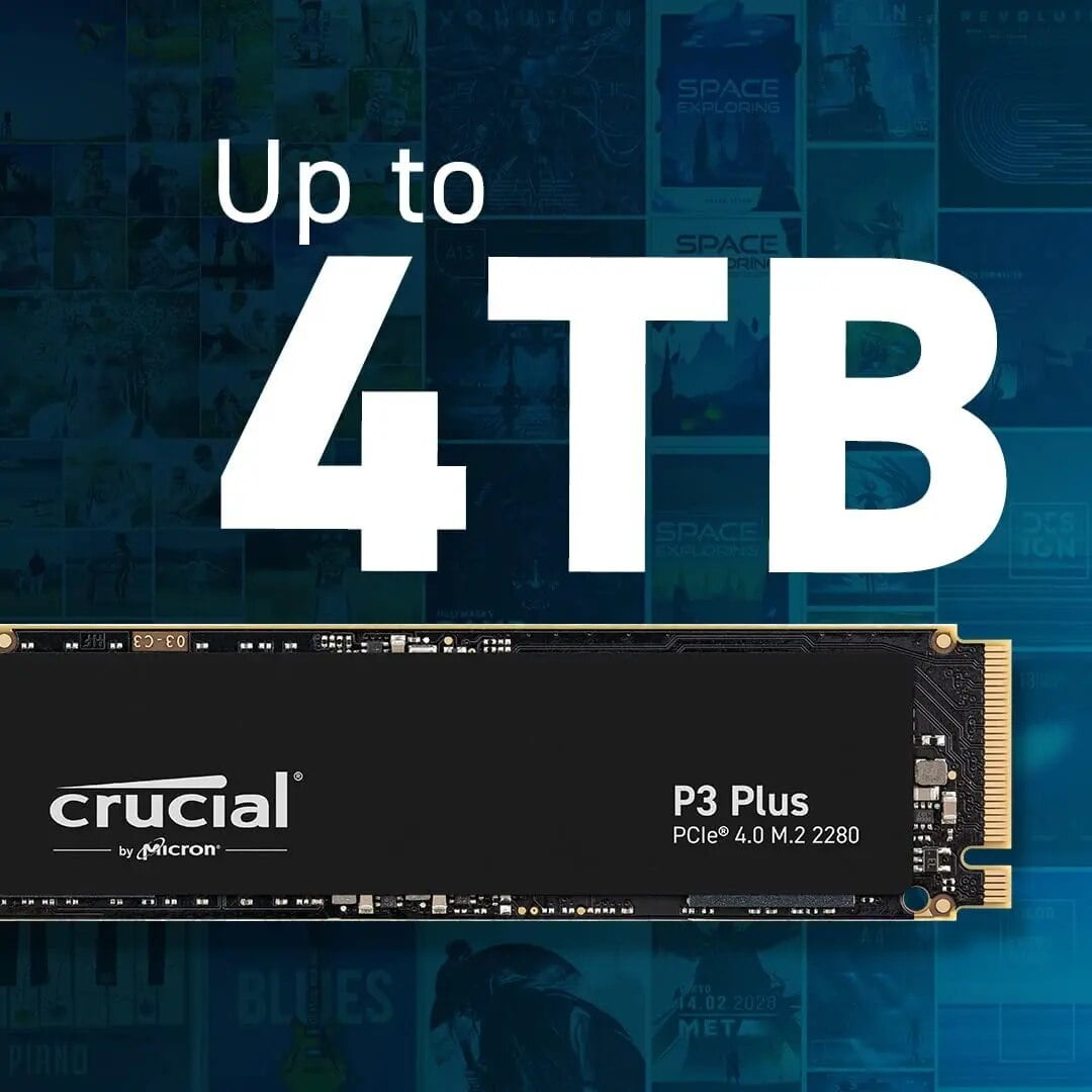 Crucial P3 Plus 2TB 1TB 500GB PCIe Gen4 3D NAND NVMe M.2 SSD