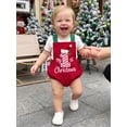 thumbnail image 5 of RUINIXCW Newborn Baby Girl Boy My First Christmas Outfit Corduroy Bubble Romper Overalls Letter Santa Hat Embroidery Sleeveless Jumpsuit Suspender Overall, 5 of 9