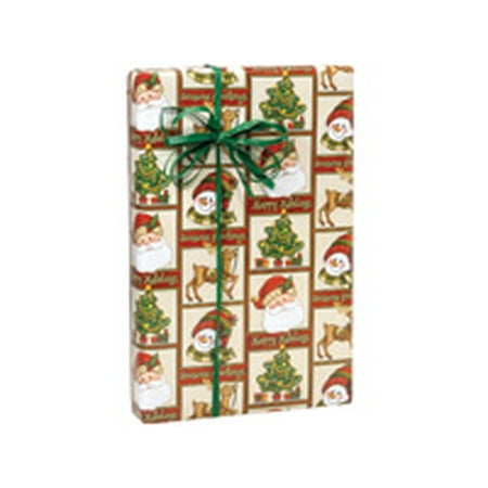 Santa Presents Christmas Trees Warm Wishes Holiday /Christmas Gift Wrapping Paper