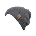 thumbnail image 4 of NYFASHION101 Exclusive Two Way Cuff & Slouch Warm Knit Ribbed Beanie, Light Melange Gray, 4 of 4