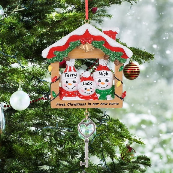 Maxora personalized ornament First Christmas in Our New Home Family 3